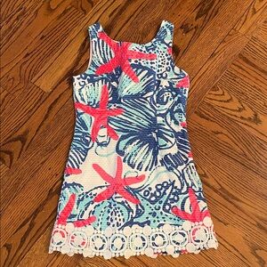 Lilly Pulitzer girls dress with embroidered hem sz 7